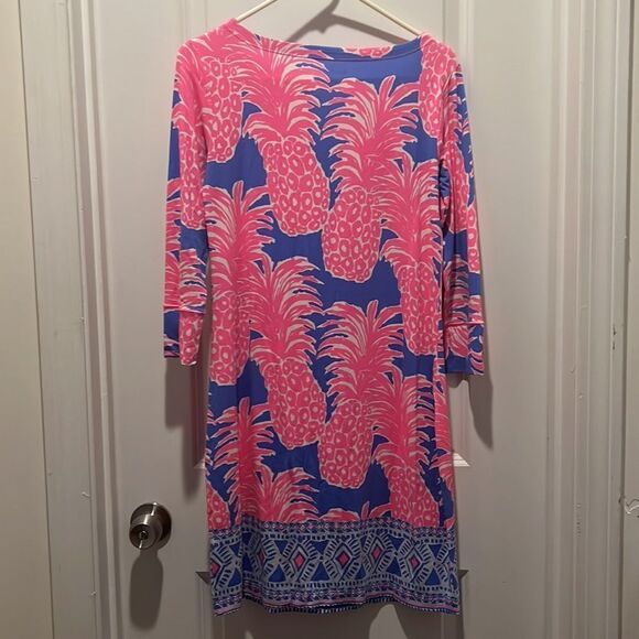 Lily Pulitzer Blue and Pink Pineapple Long Sleeved Dress size small - Picture 7 of 8
